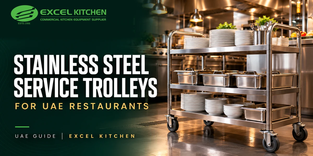 Stainless steel service trolleys for UAE restaurants