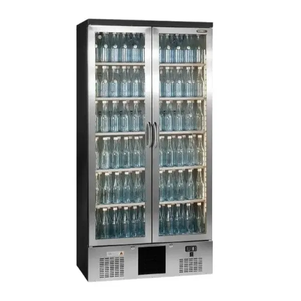 Commercial Bottle Cooler – 468 L, Double Glass Door, LED Lighting