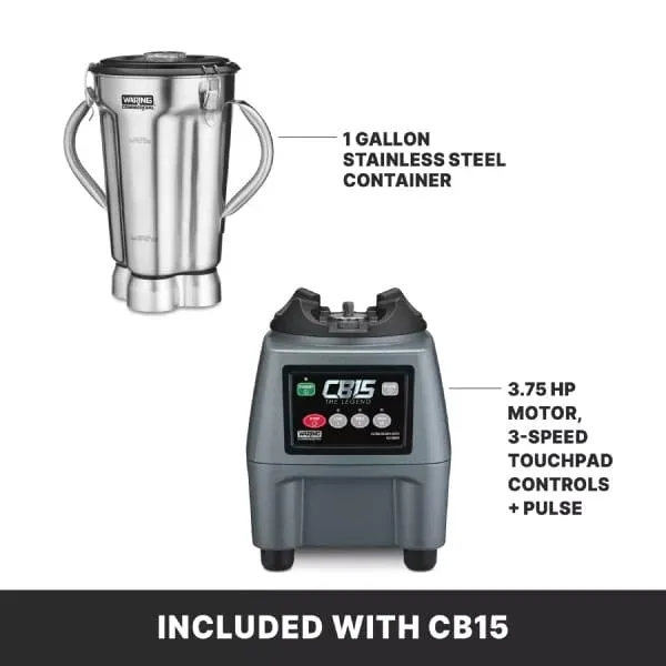 Waring CB15 1-Gallon Stainless Steel Commercial Food Blender 6