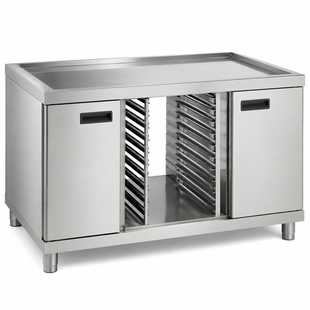 Lainox NSR101 + KNAN101 Stainless Steel Oven Stand Cabinet with 9 GN Runners