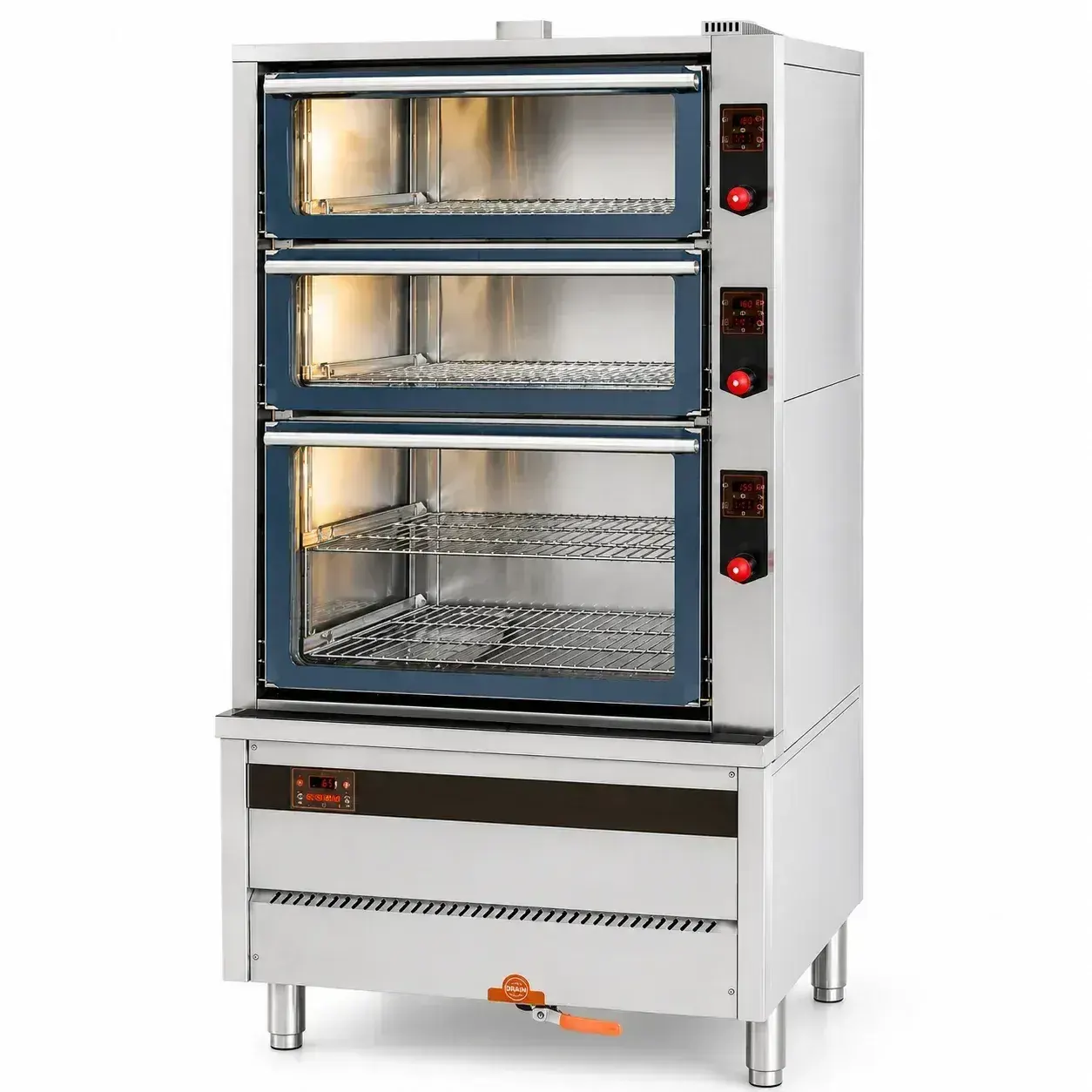 FLAME-MATE ESC-3HG 3 Glass Door Environmental Steam Cabinet