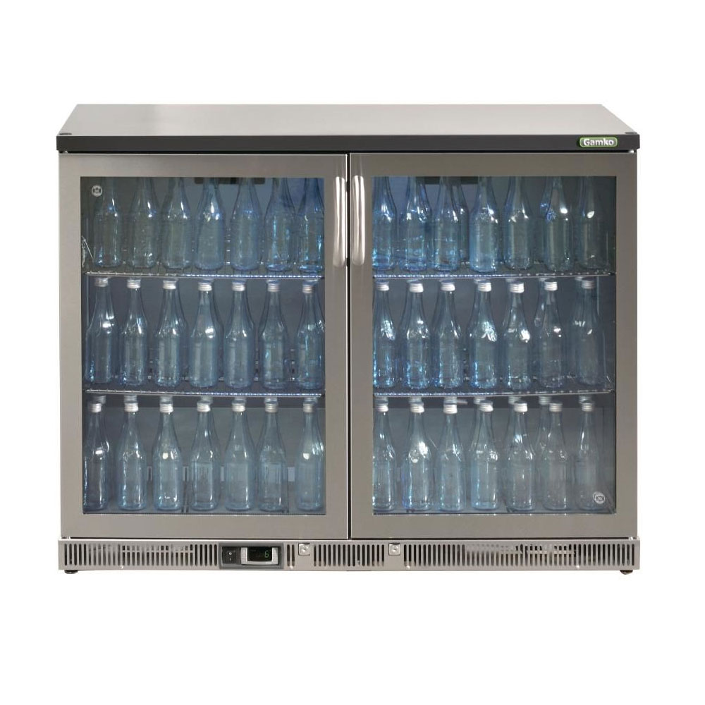 ثلاجة زجاجات Gamko MG1/275GCS سعة 275 لتر ببابين زجاجيين