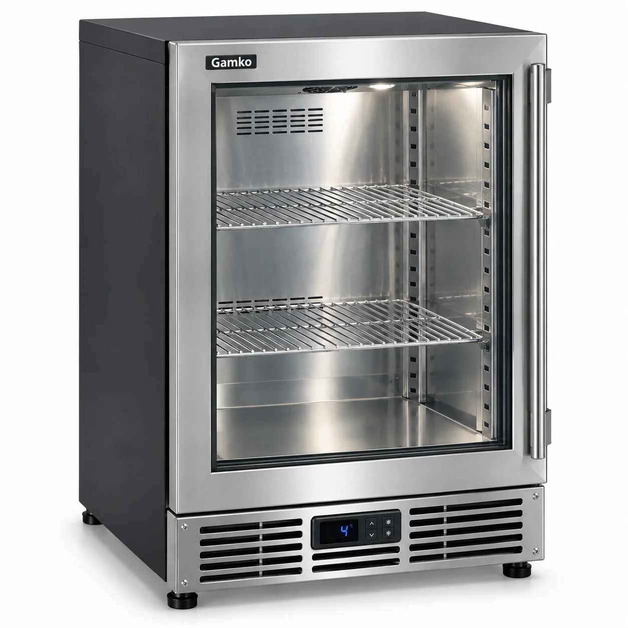 Gamko MG1/150RGCS One Hinged Stainless Steel Glass Door Bottle Cooler