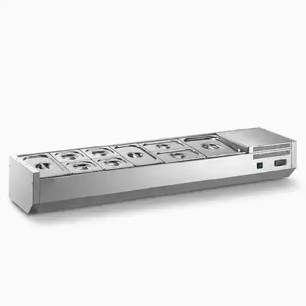 حافظة مكونات بيتزا مبردة من Excel Kitchen – سعة 5 × GN 1/4