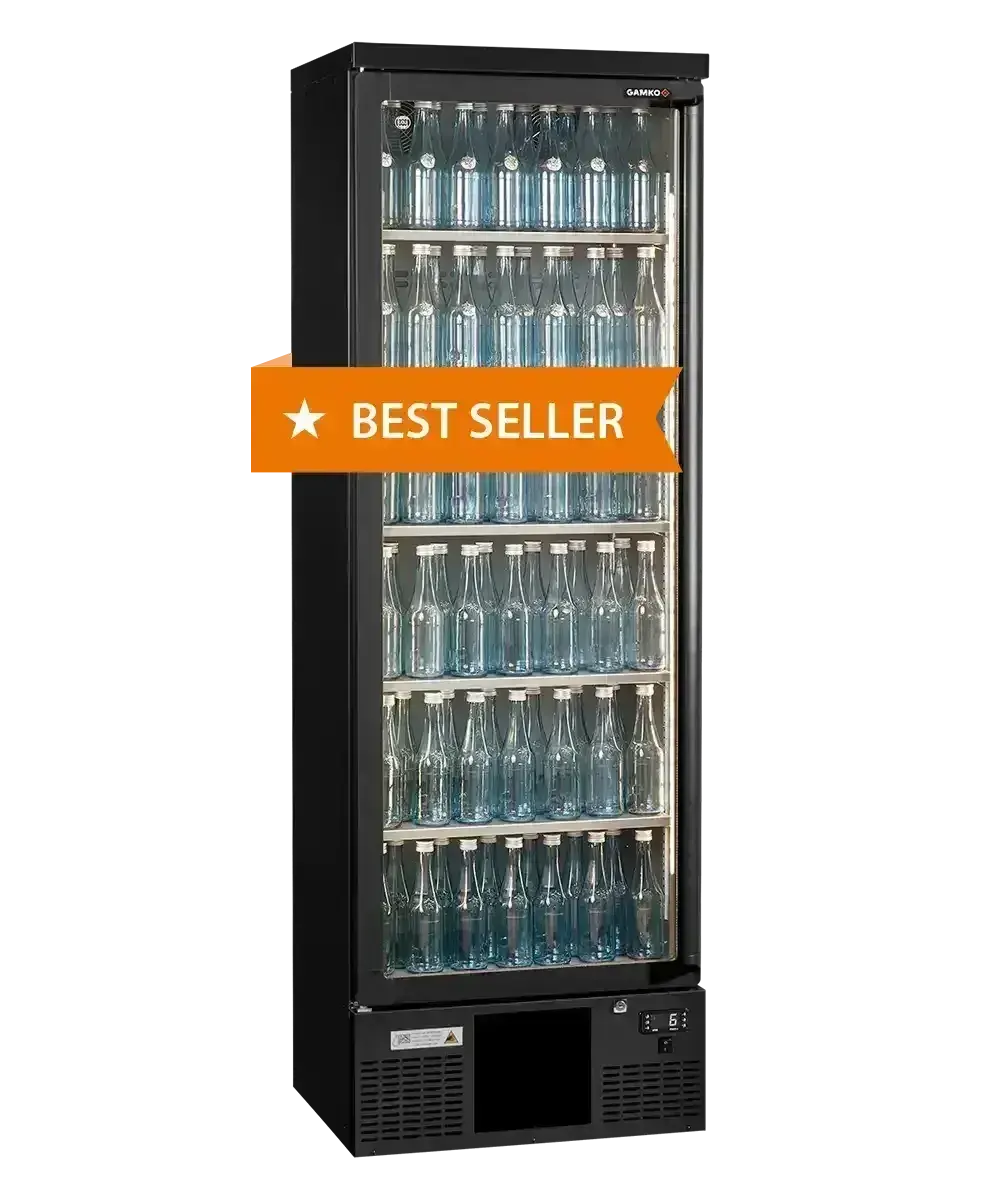 ثلاجة زجاجات تجارية Gamko MG3/300LG – سعة 307 لتر، بباب زجاجي