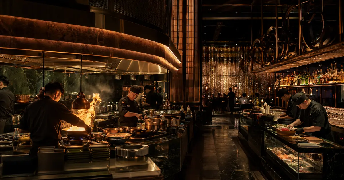 Representative commercial kitchen project visual for Buddha-Bar at Grosvenor House