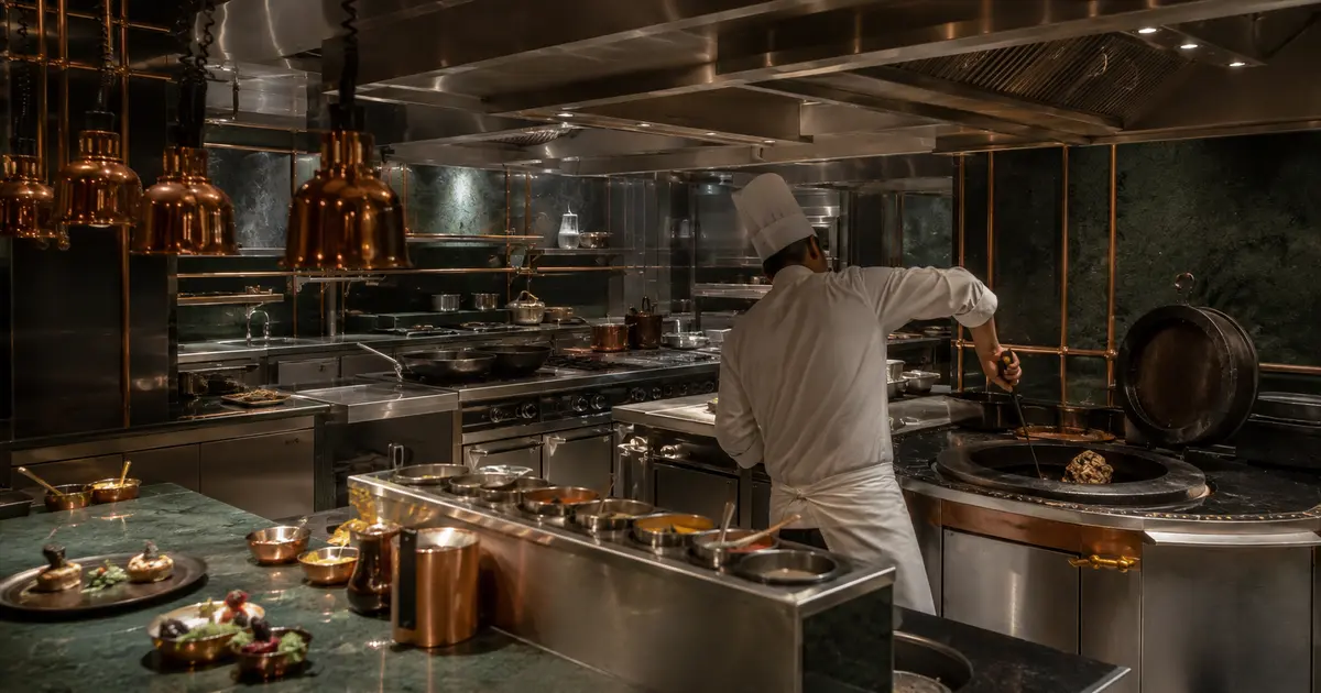 Representative commercial kitchen project visual for Indya by Vineet at Le Royal Méridien